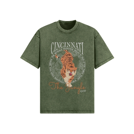 The Jungle Rifle Green Retro Tee