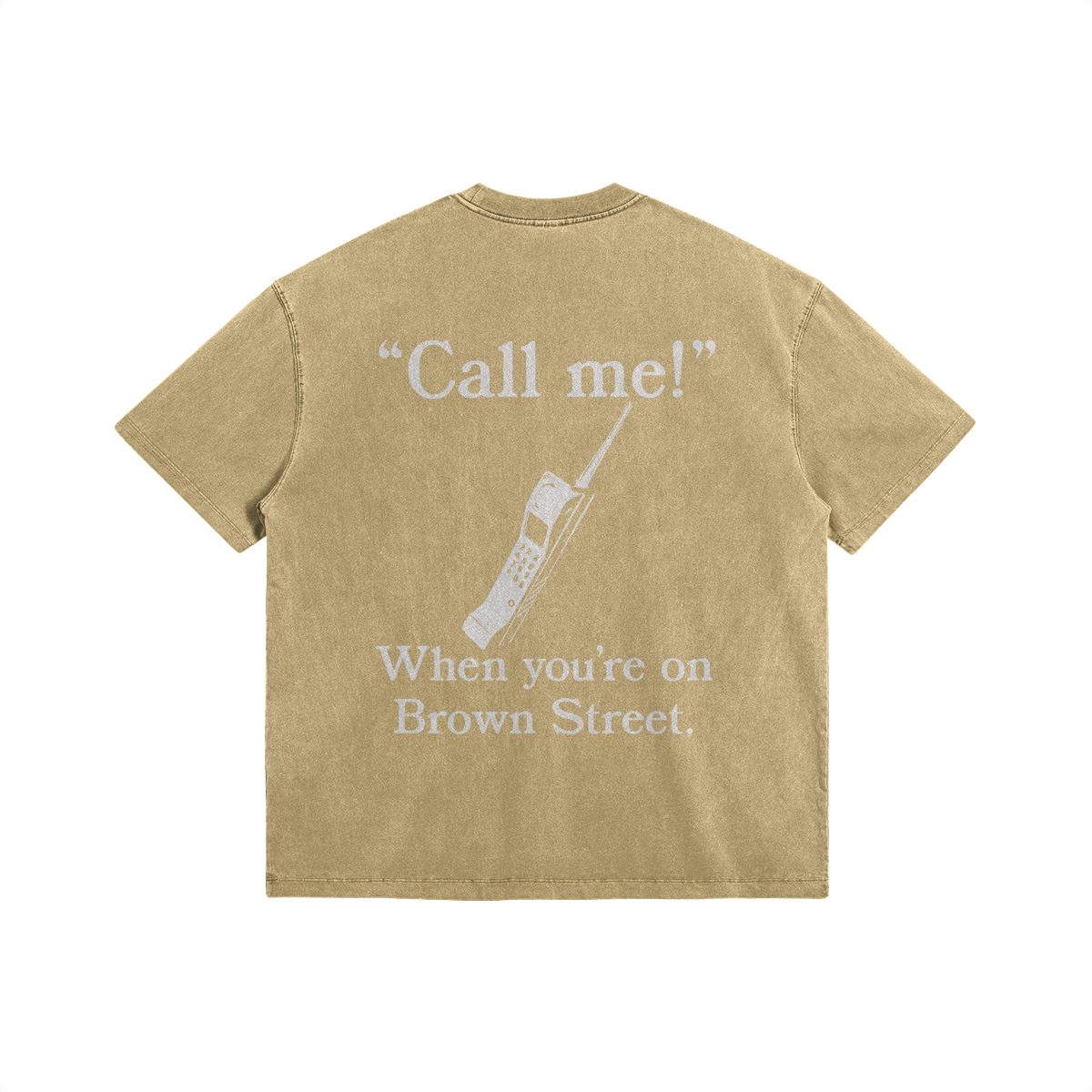 Call Me on Brown Street Khaki Tee