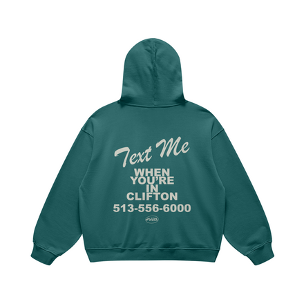 Text Me in Clifton Blueish Green Hoodie