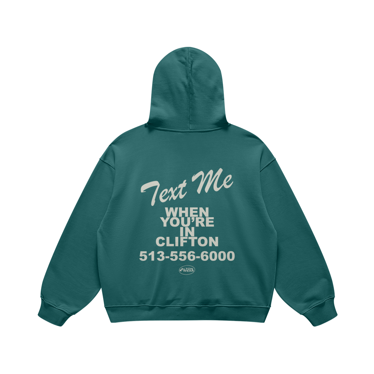 Text Me in Clifton Blueish Green Hoodie