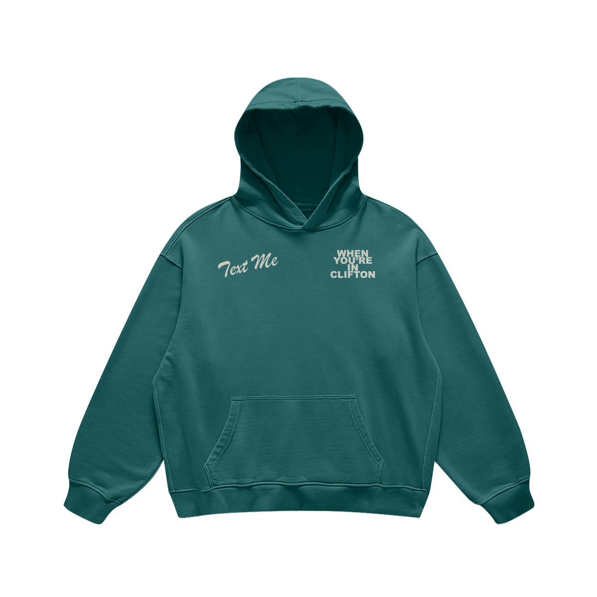 Text Me in Clifton Blueish Green Hoodie
