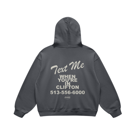 Text Me in Clifton Carbon Gray Hoodie
