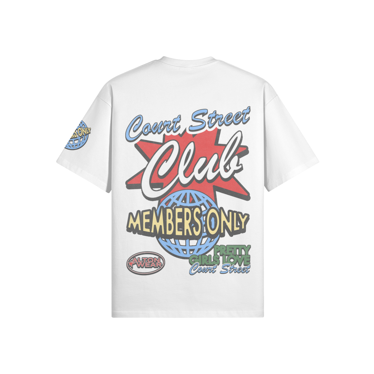 Court Street Club White tee