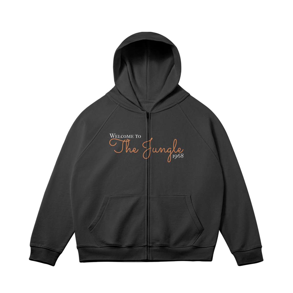 Welcome to The Jungle Black Zip-up