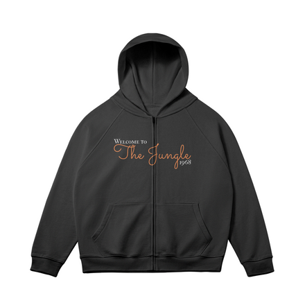 Welcome to The Jungle Black Zip-up