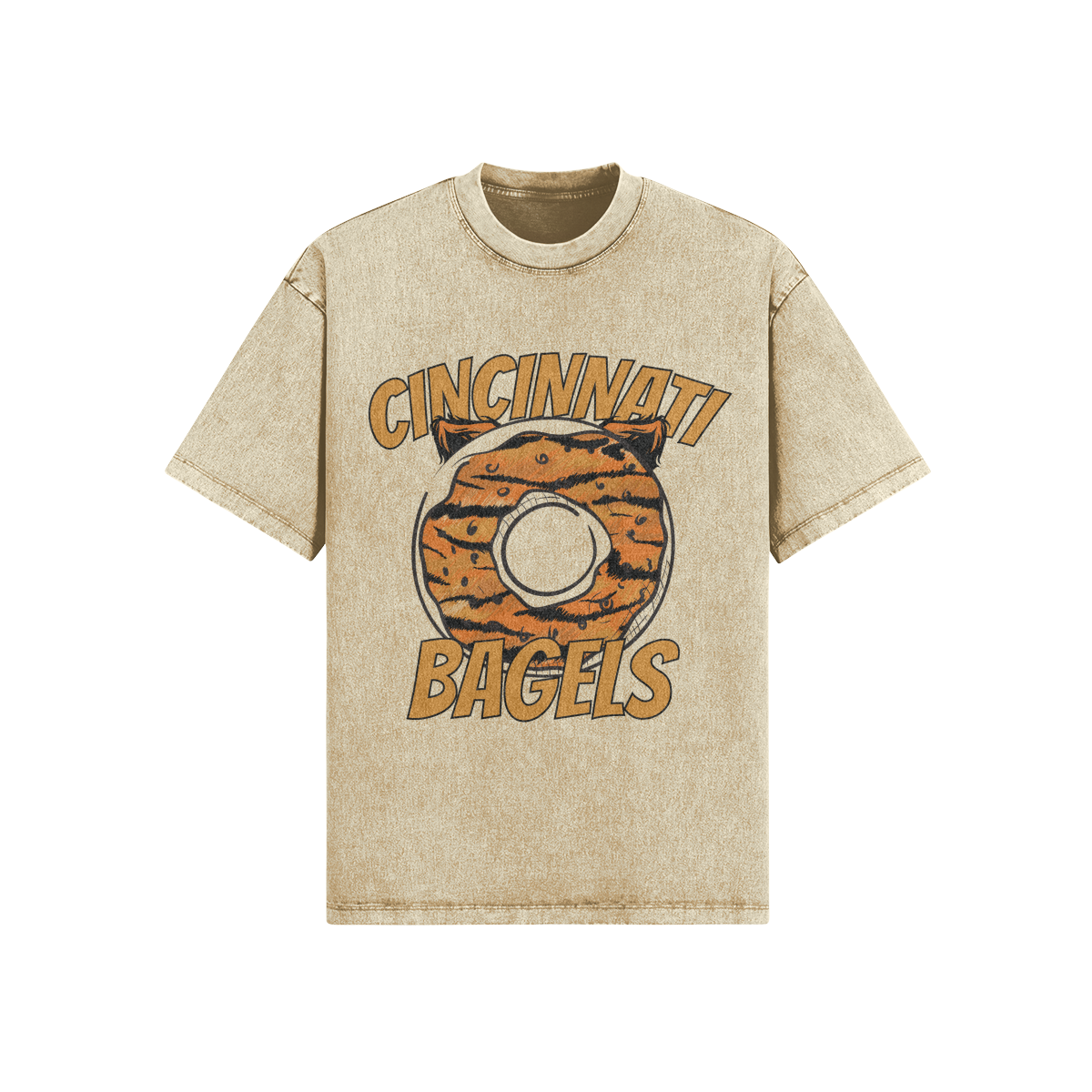 Cincinnati Bagels Khaki Retro Tee