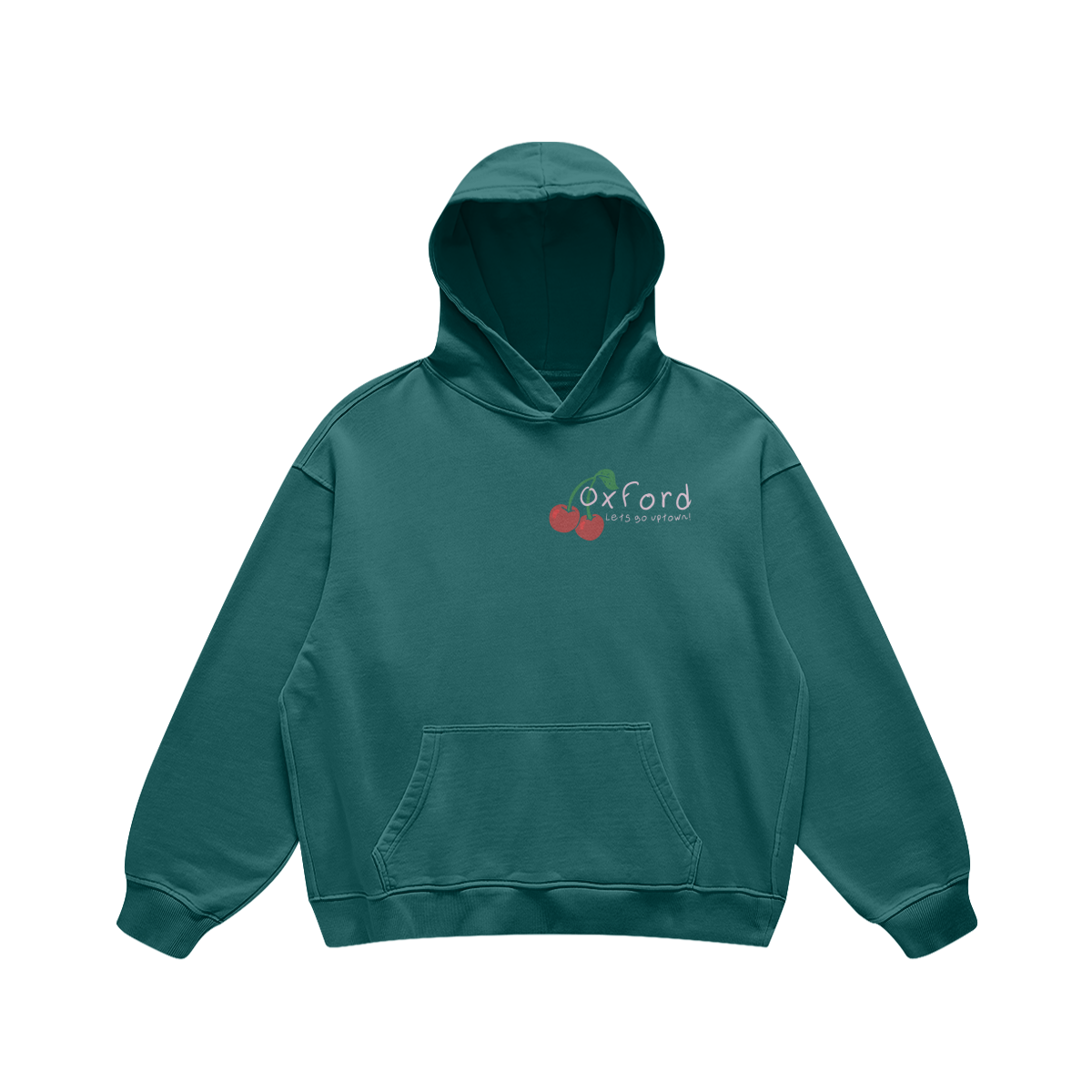 Oxford Cherries Blueish Green Hoodie