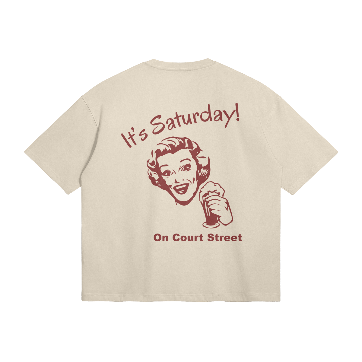 It's Saturday on Court Apricot Tee