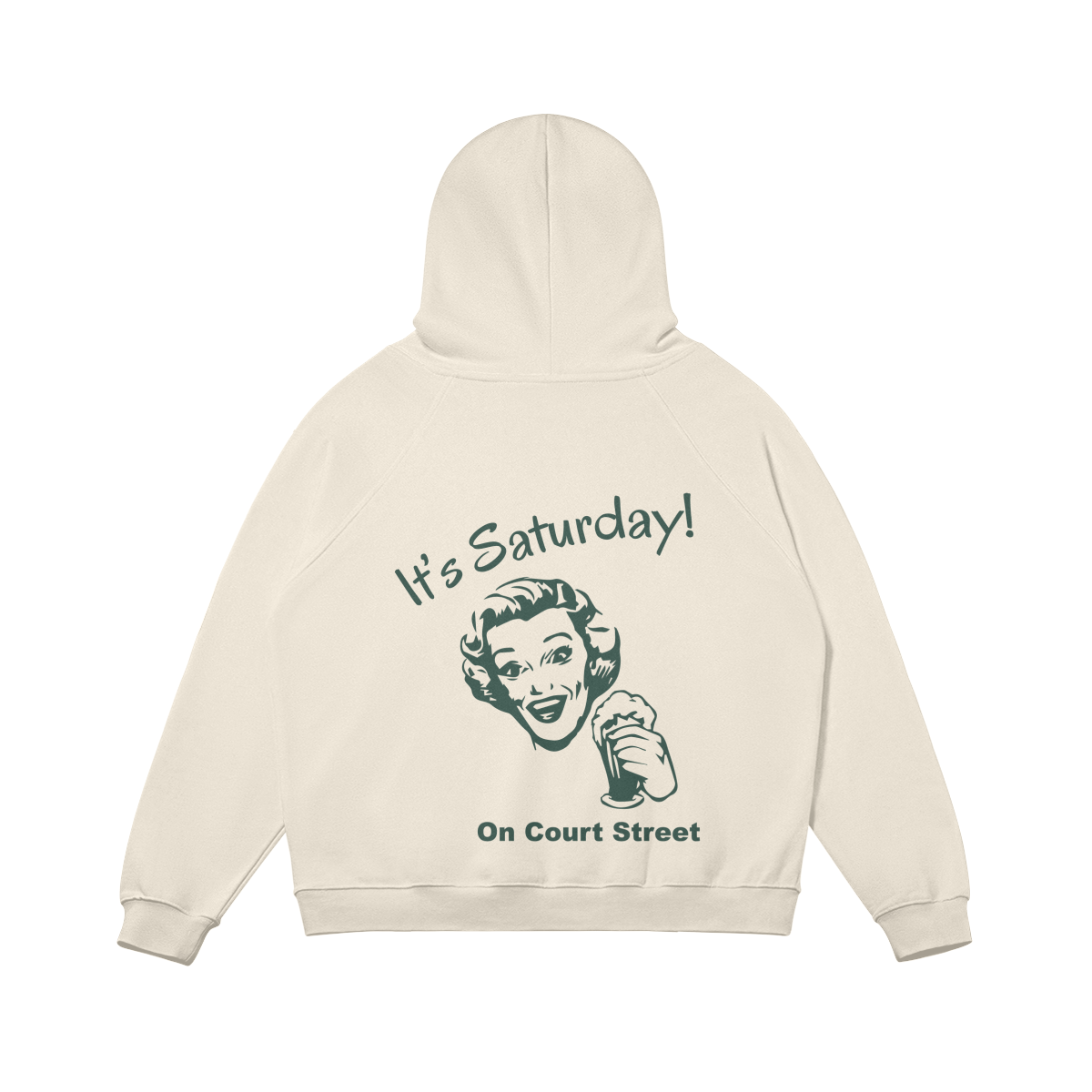 It's Saturday on Court Rice Apricot Fleece Hoodie