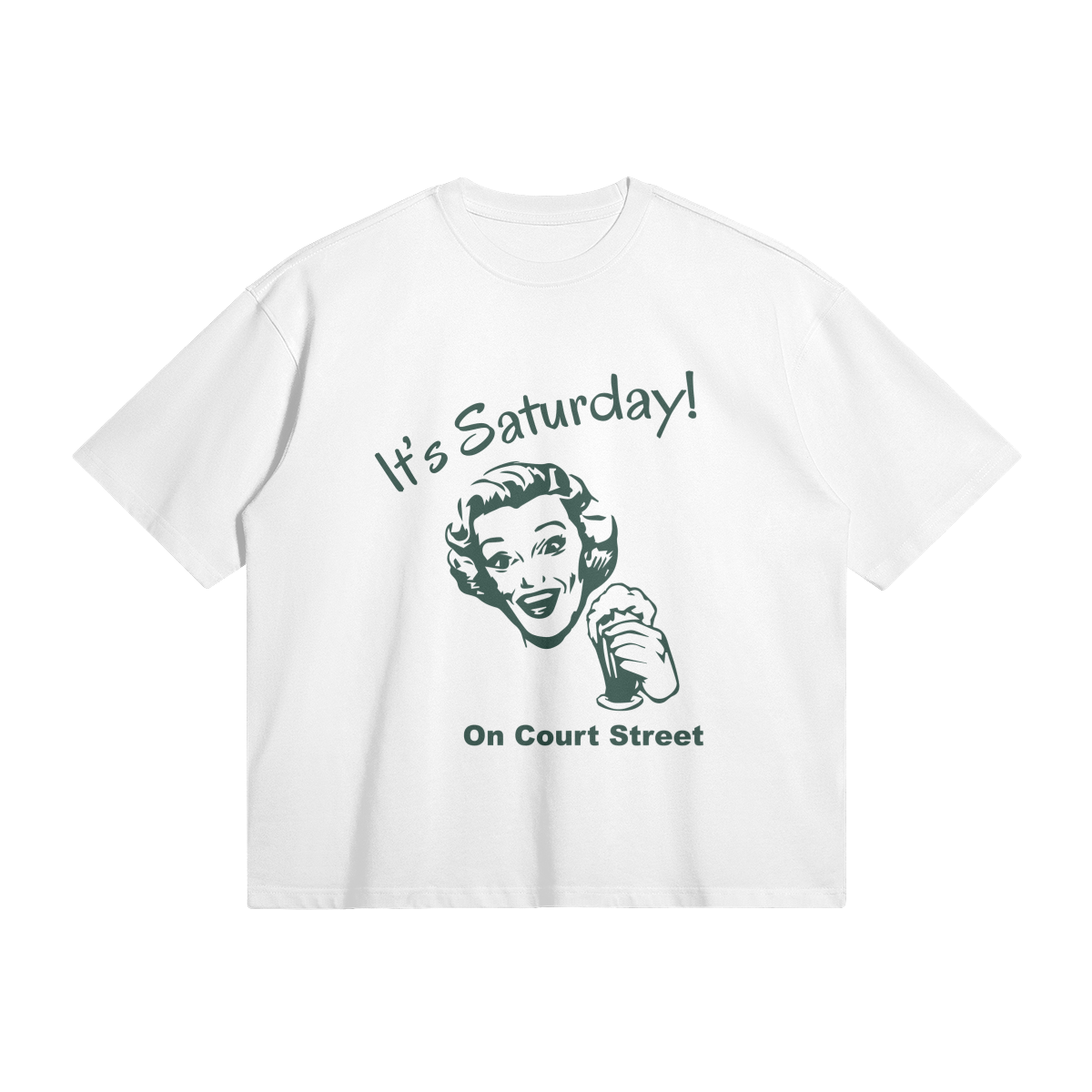 Its Saturday on Court White Tee