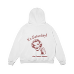It's Saturday on Court White Fleece Hoodie
