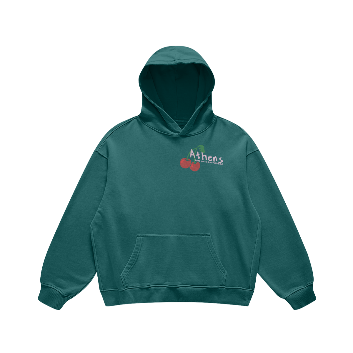 Athens Cherries Blueish Geen Hoodie