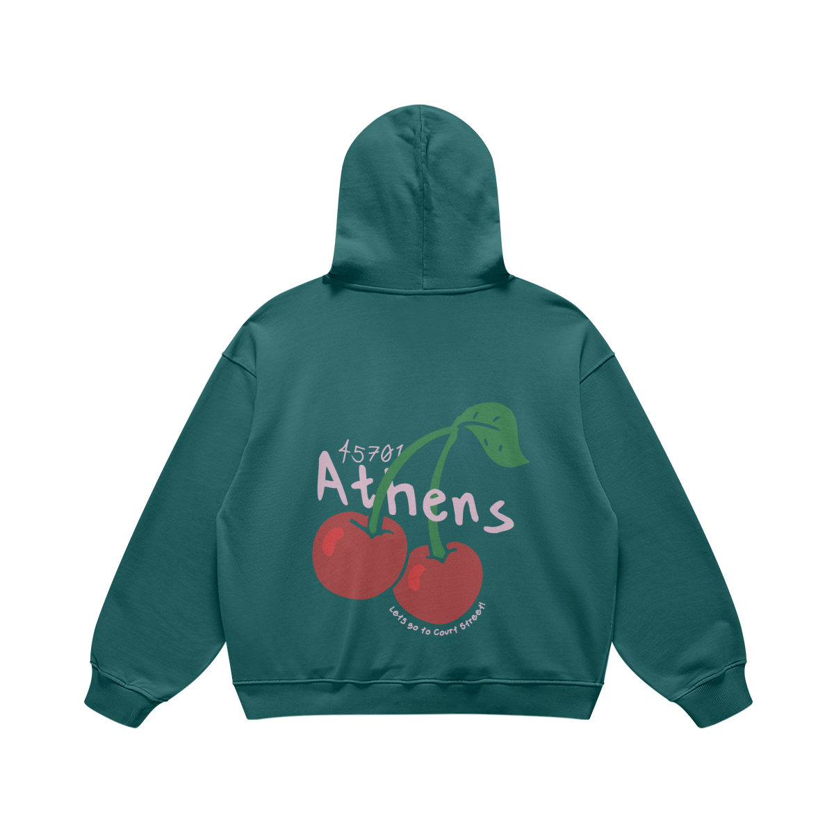 Athens Cherries Blueish Geen Hoodie