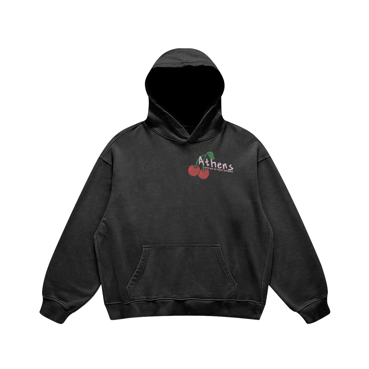 Athens Cherries Black Hoodie