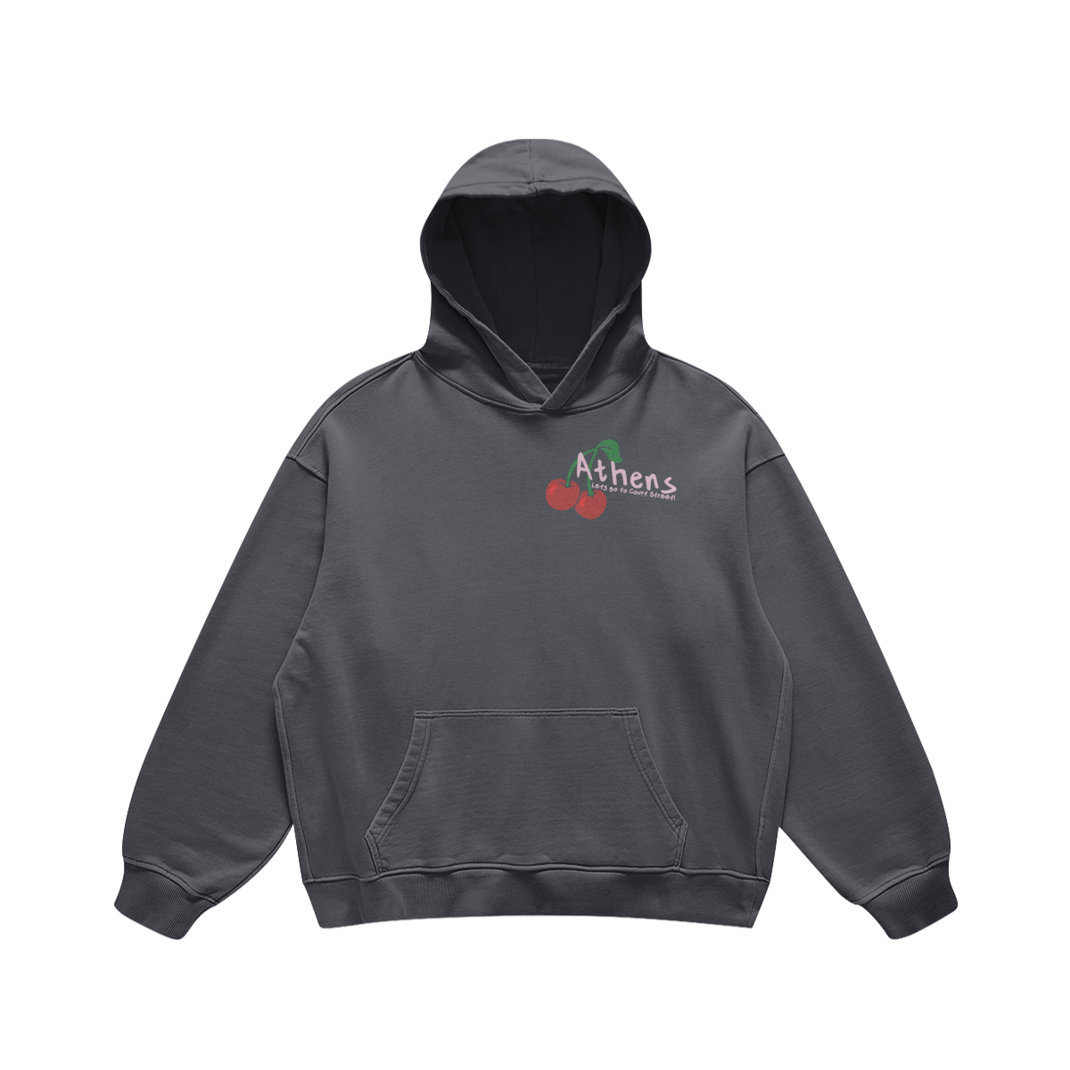 Athens Cherries Carbon Gray Hoodie