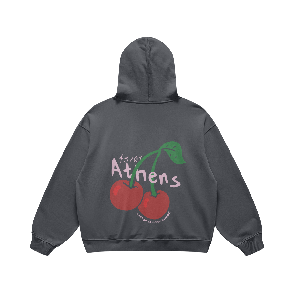 Athens Cherries Carbon Gray Hoodie