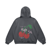 High Street Cherries Carbon Gray Hoodie