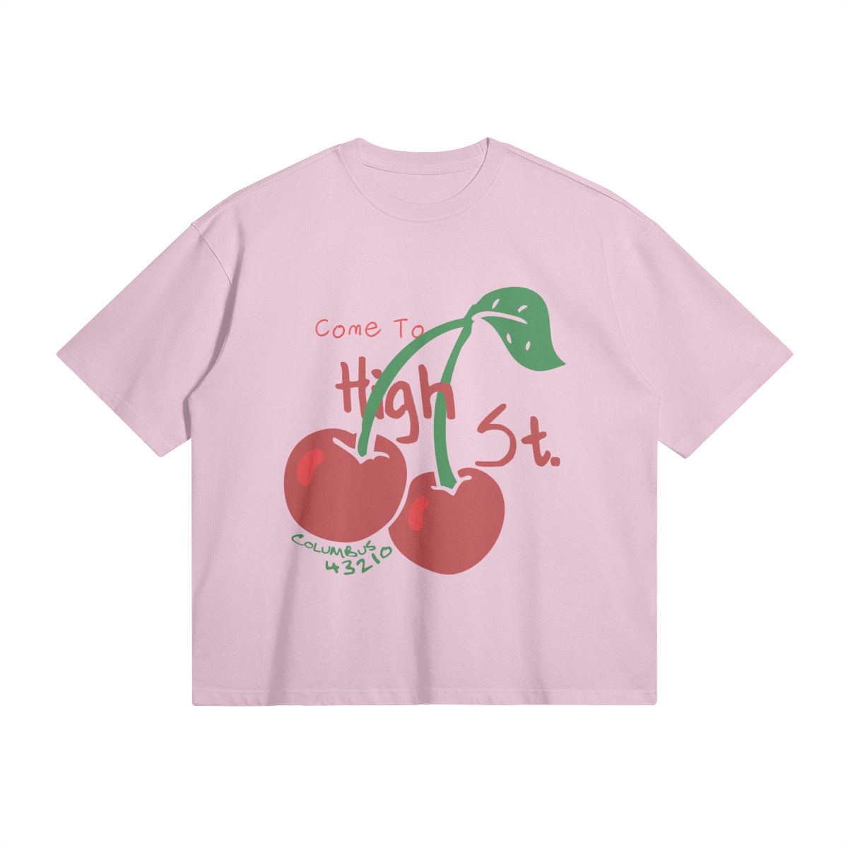 High Street Cherries Pink Tee