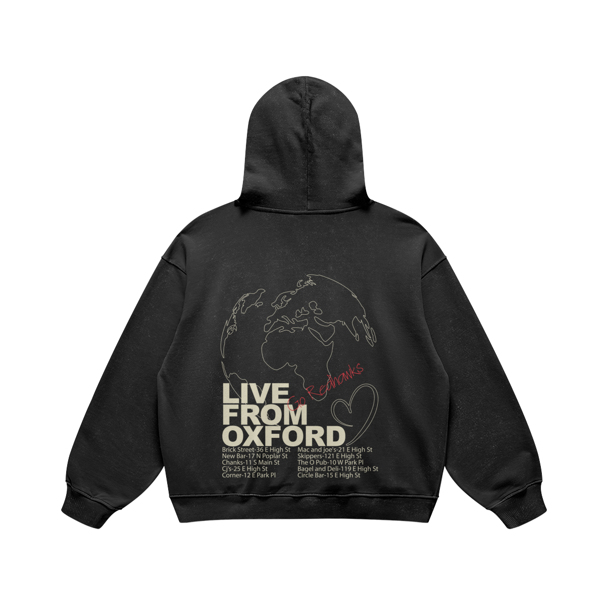 Live From Oxford Black Retro Hoodie