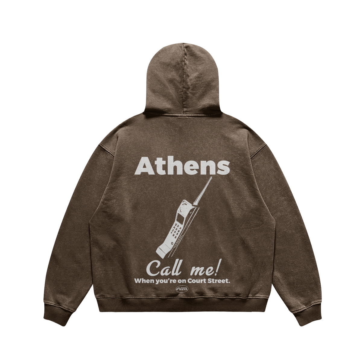 Call Me On Court Street Brown Hoodie