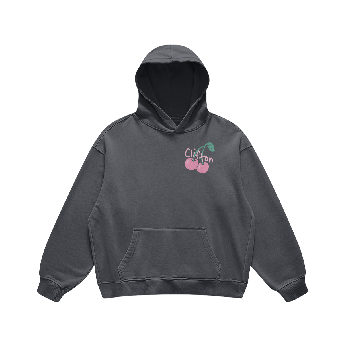 Clifton Cherries Carbon Gray Hoodie