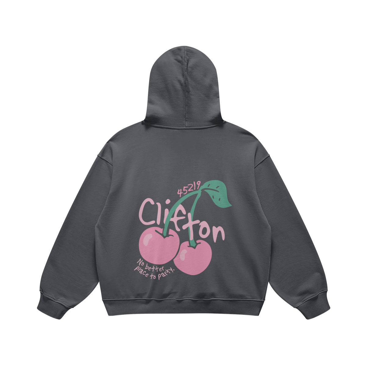 Clifton Cherries Carbon Gray Hoodie