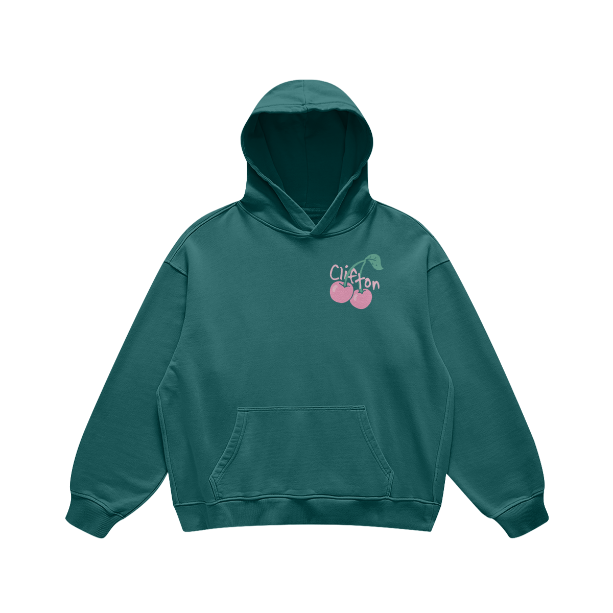 Clifton Cherries Blueish Green Hoodie