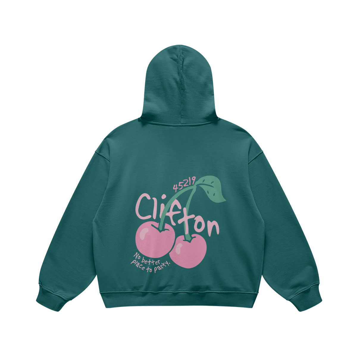 Clifton Cherries Blueish Green Hoodie