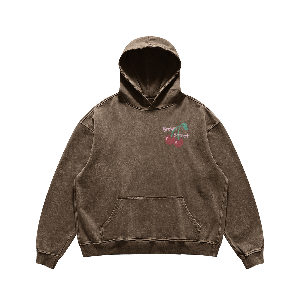 Brown Street Cherries Brown Hoodie