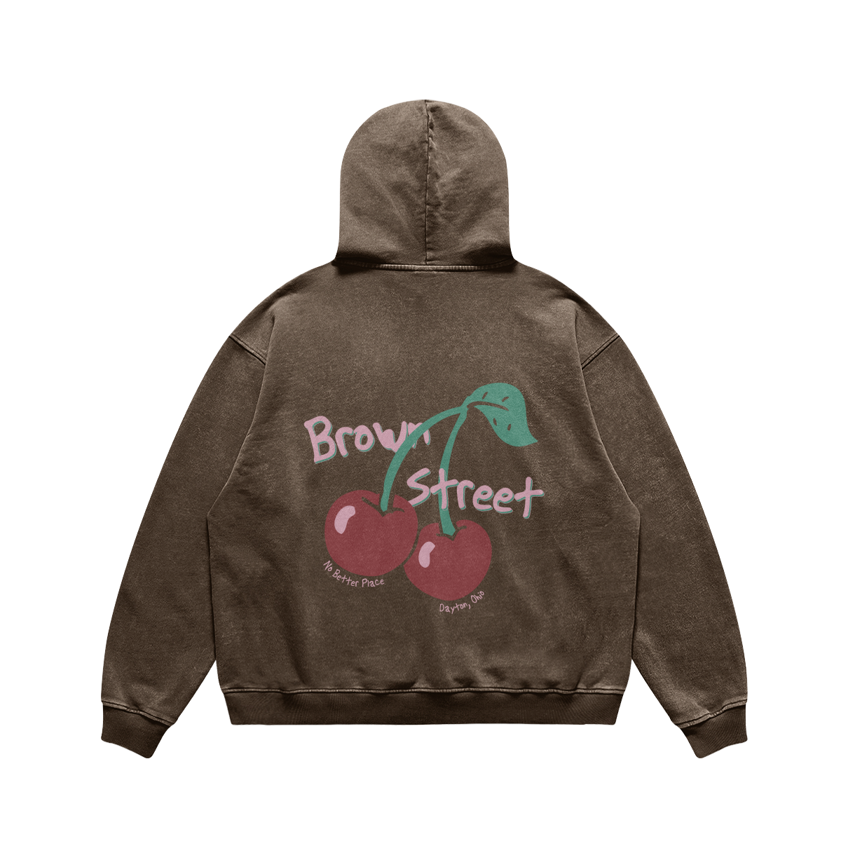 Brown Street Cherries Brown Hoodie