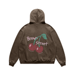 Brown Street Cherries Brown Hoodie