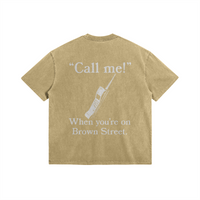 Call Me on Brown Street Khaki Tee