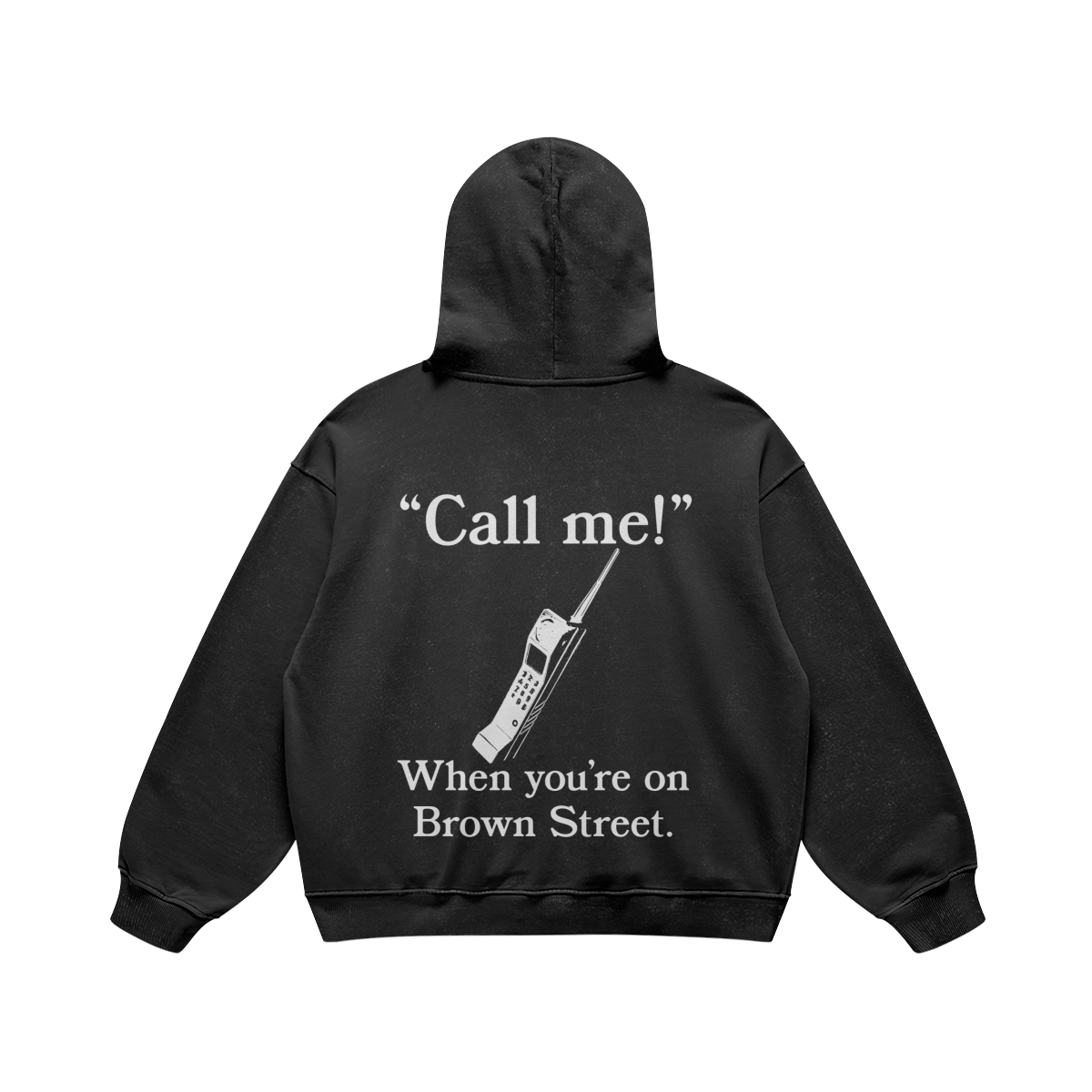 Call Me on Brown Street Black Hoodie