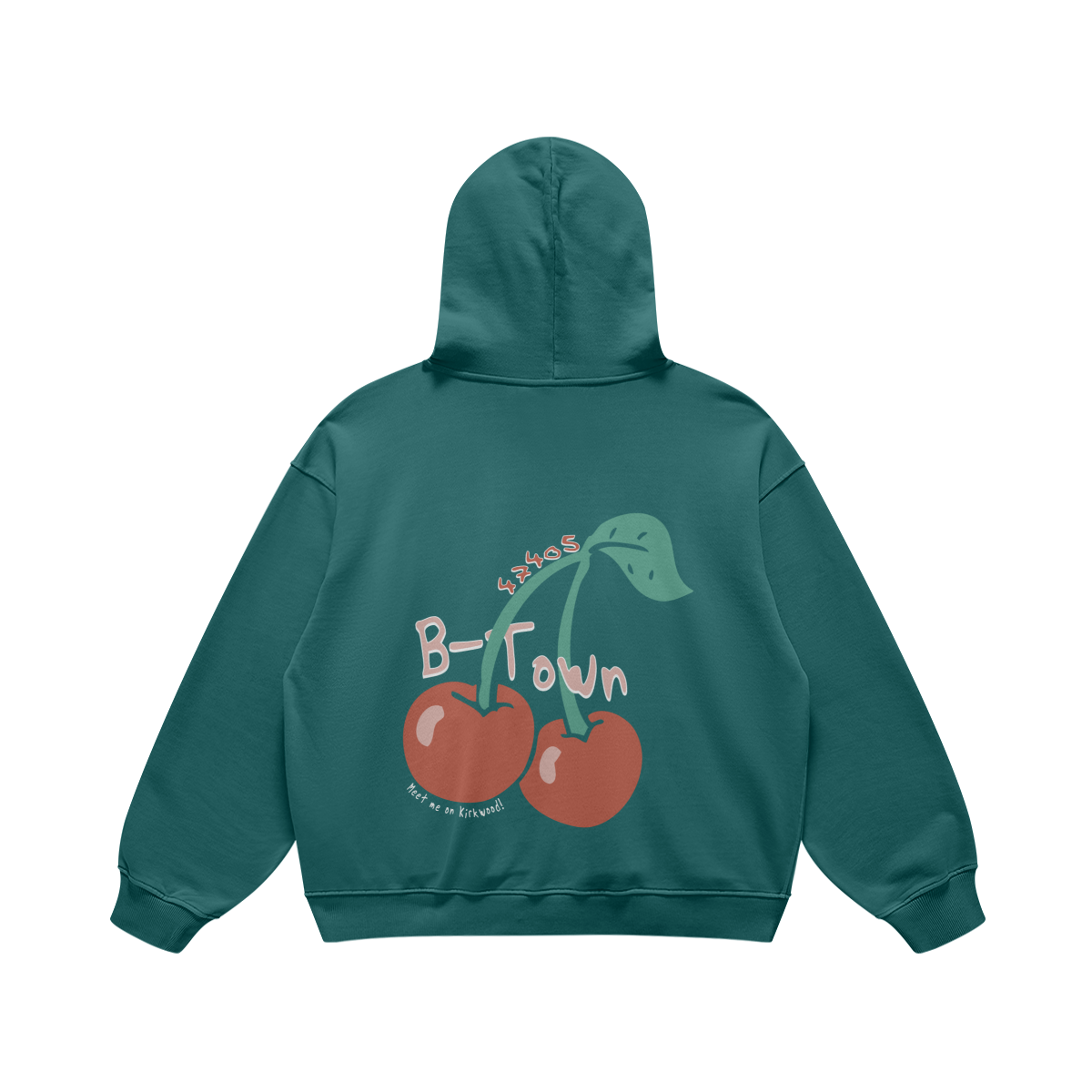 B-Town Cherries Blueish Green Hoodie