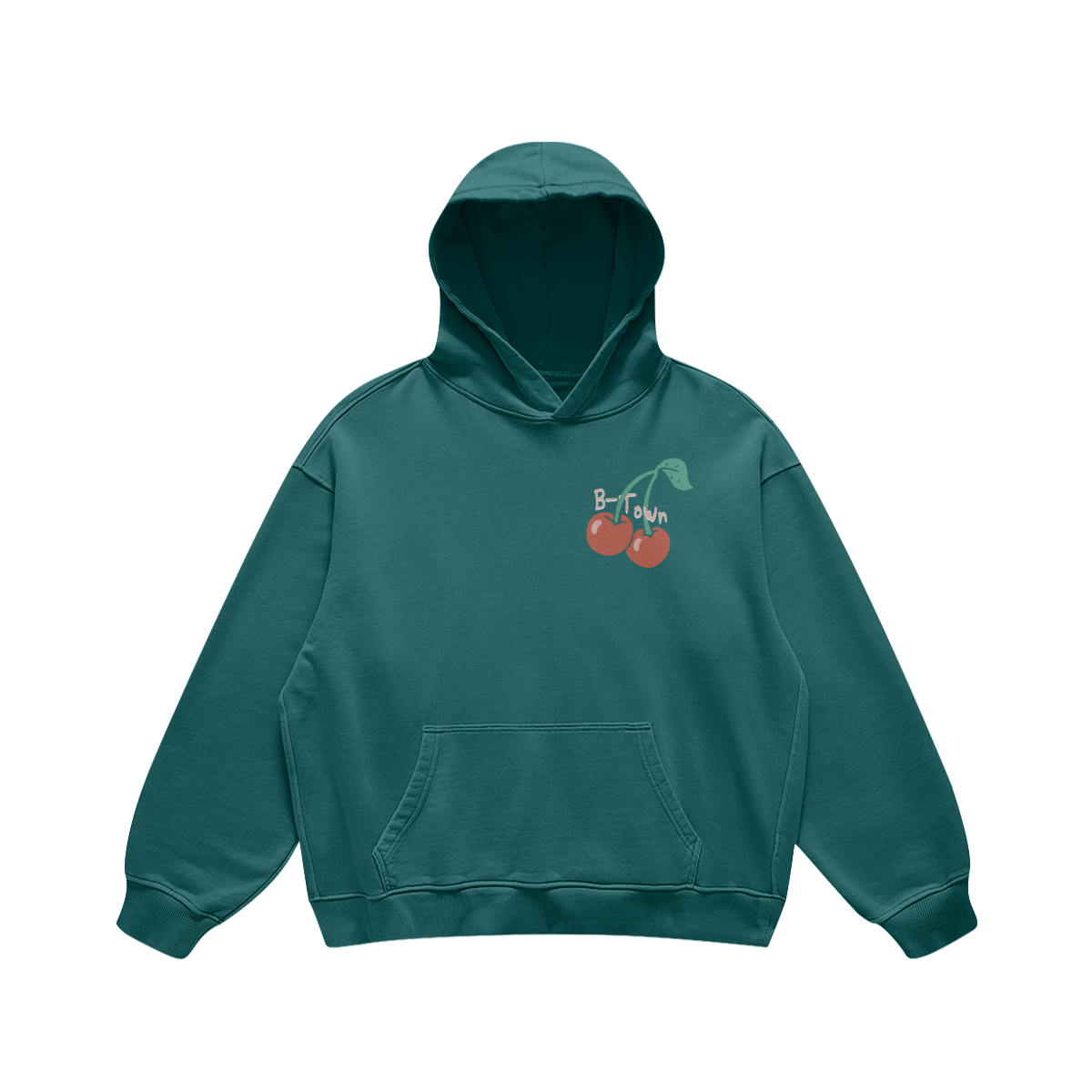 B-Town Cherries Blueish Green Hoodie