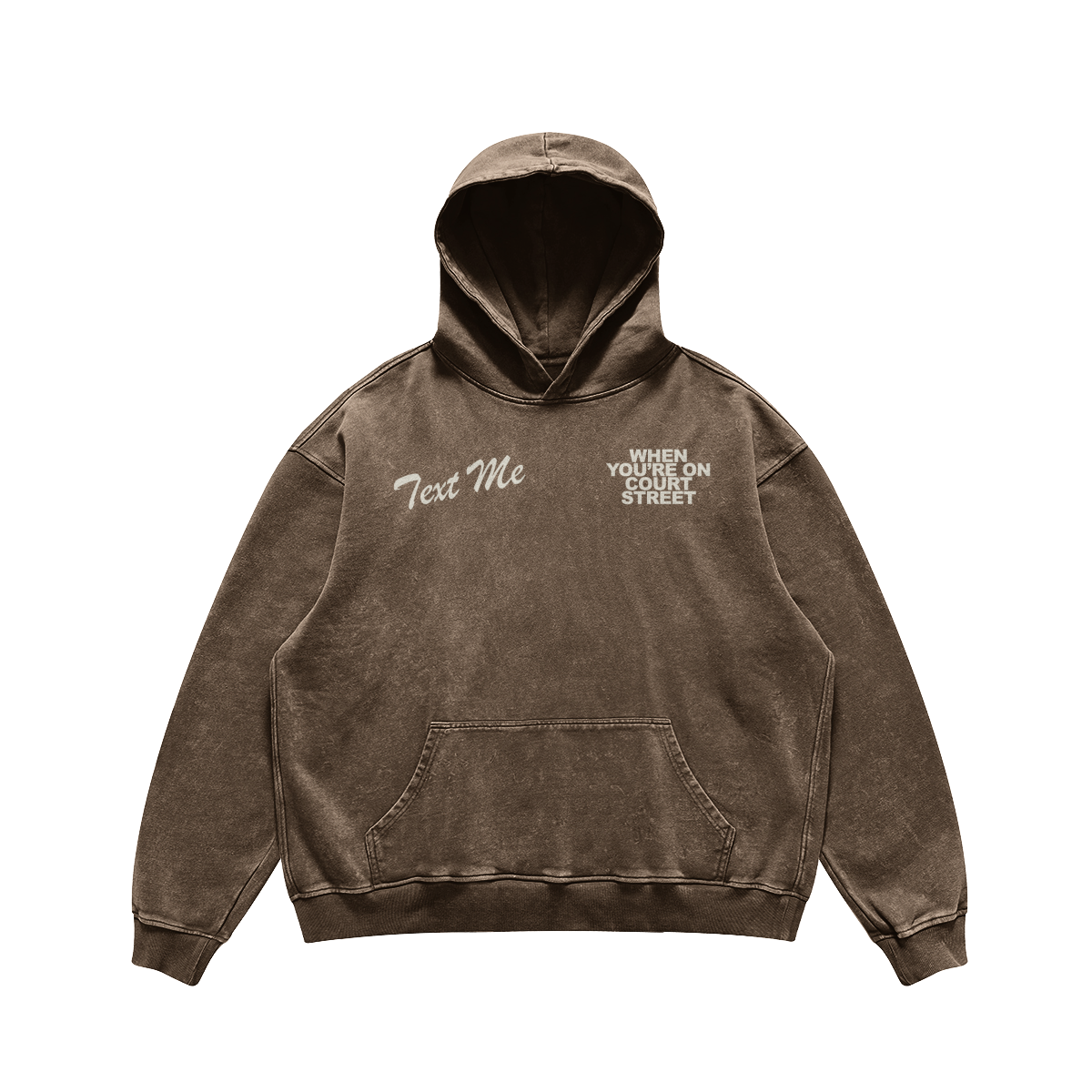 Text Me on Court Brown Hoodie