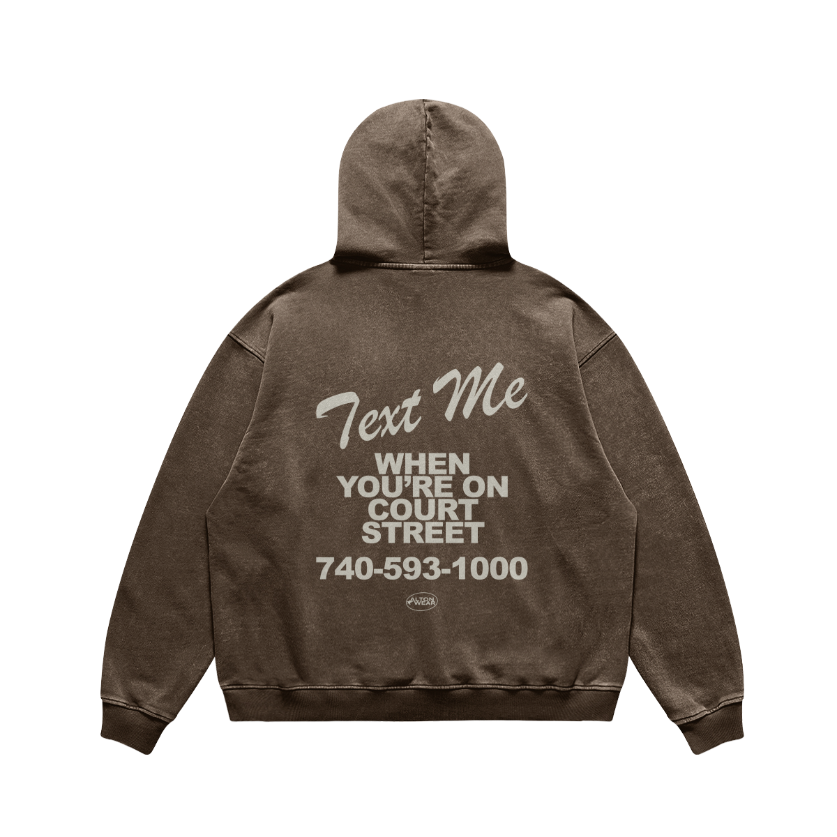 Text Me on Court Brown Hoodie