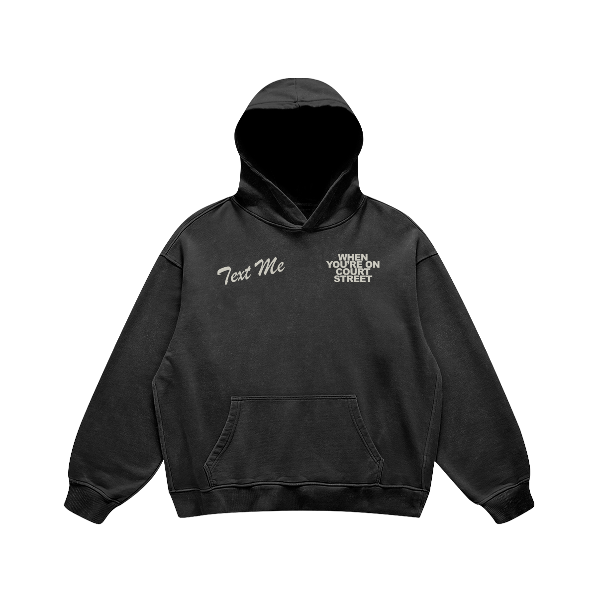 Text Me on Court Black Hoodie