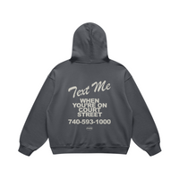 Text Me on Court Carbon Gray Hoodie