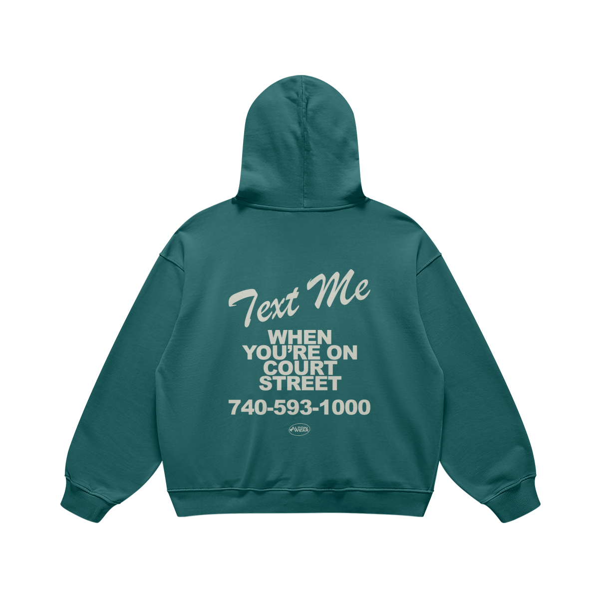 Text Me on Court Blueish Green Hoodie