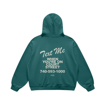Text Me on Court Blueish Green Hoodie