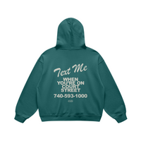 Text Me on Court Blueish Green Hoodie