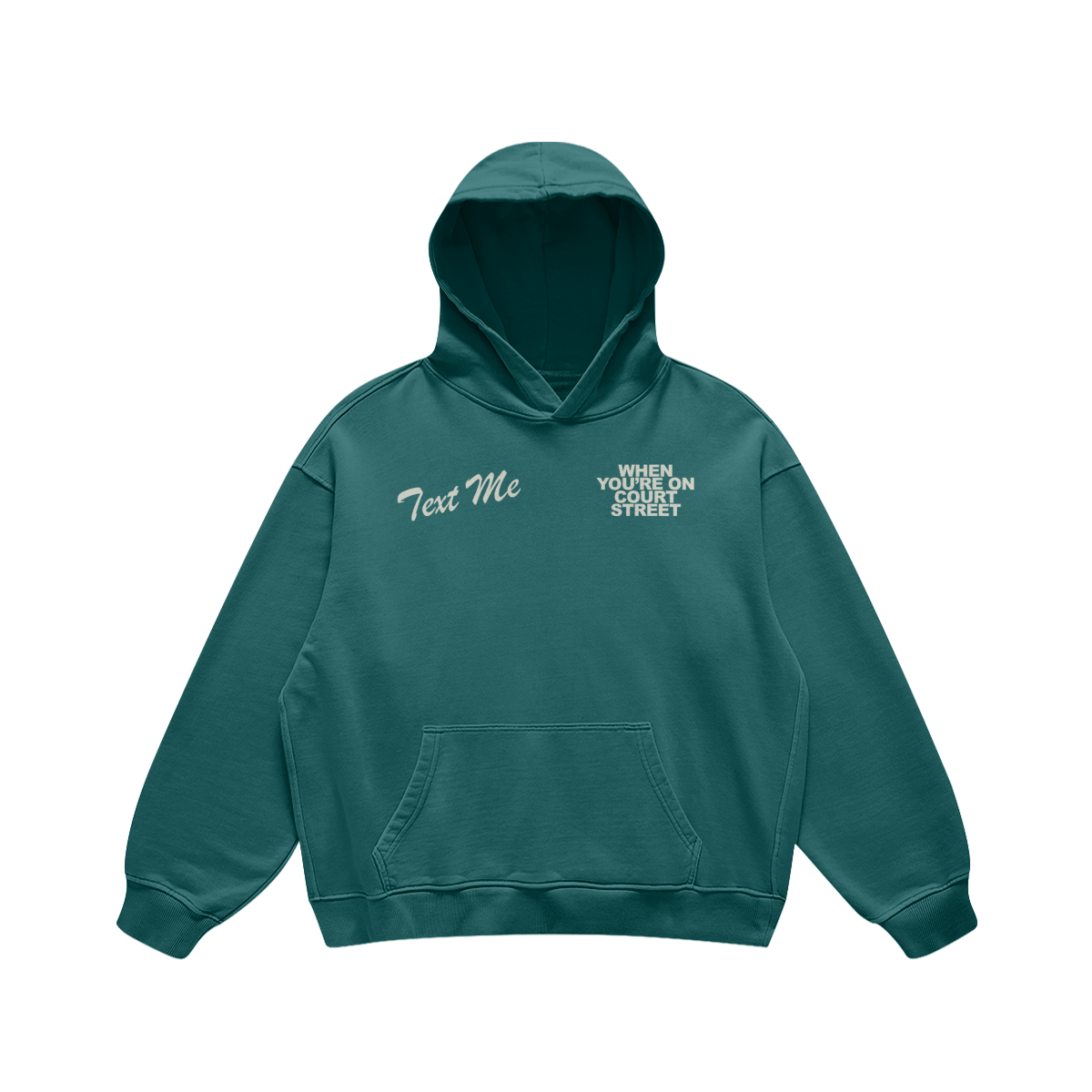 Text Me on Court Blueish Green Hoodie