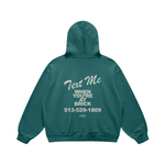 Text Me at Brick Blueish Green Hoodie