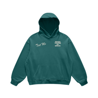 Text Me at Brick Blueish Green Hoodie
