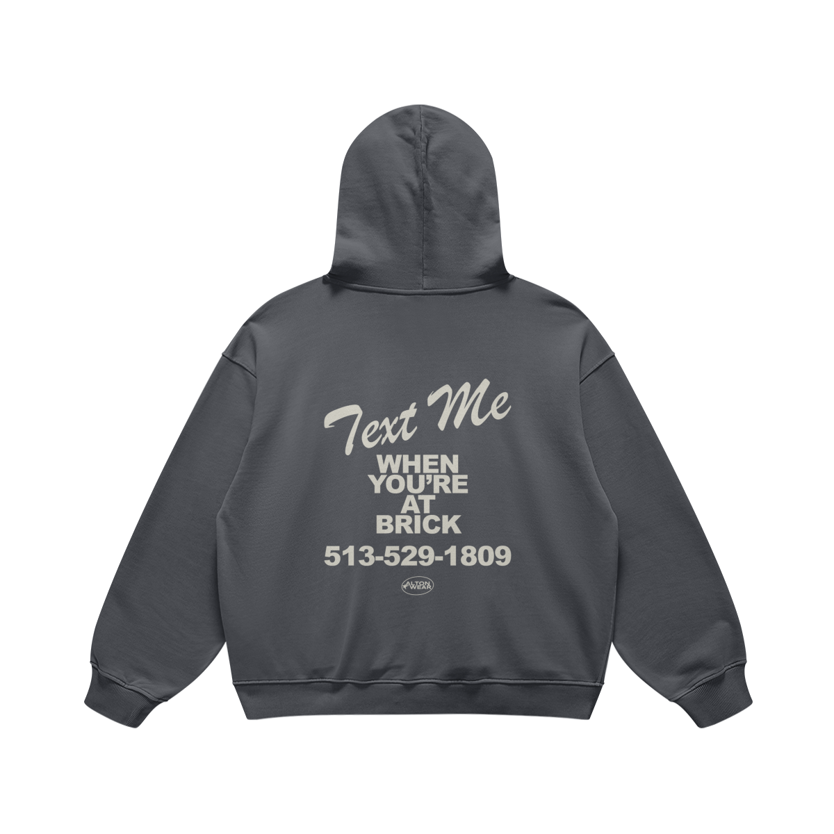 Text Me at Brick Carbon Gray Hoodie