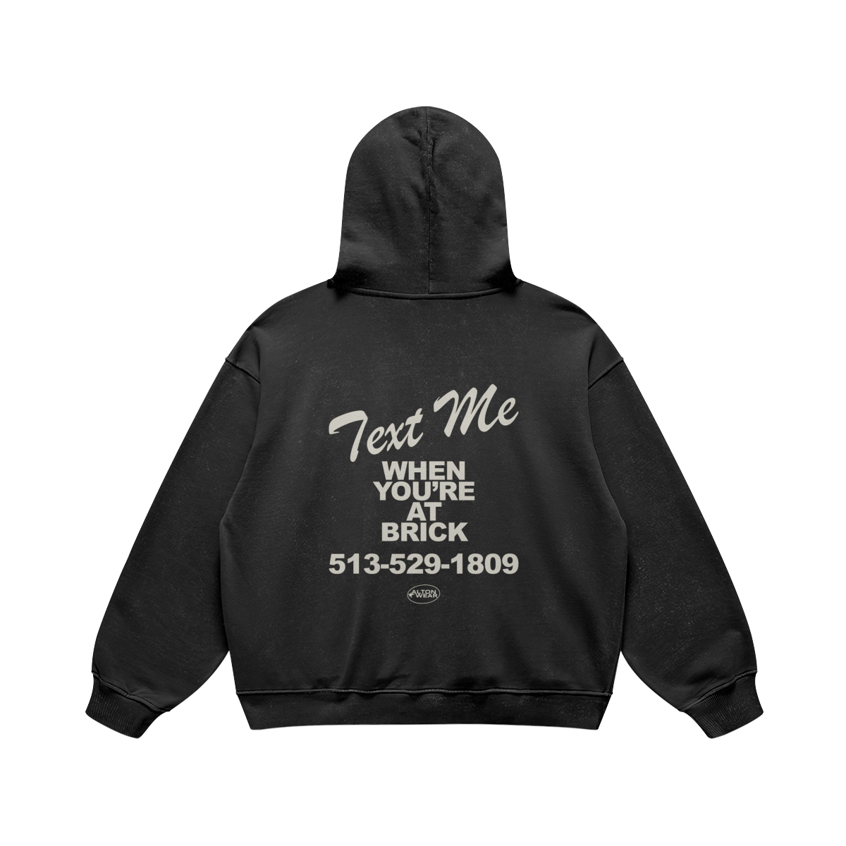 Text Me at Brick Black Hoodie