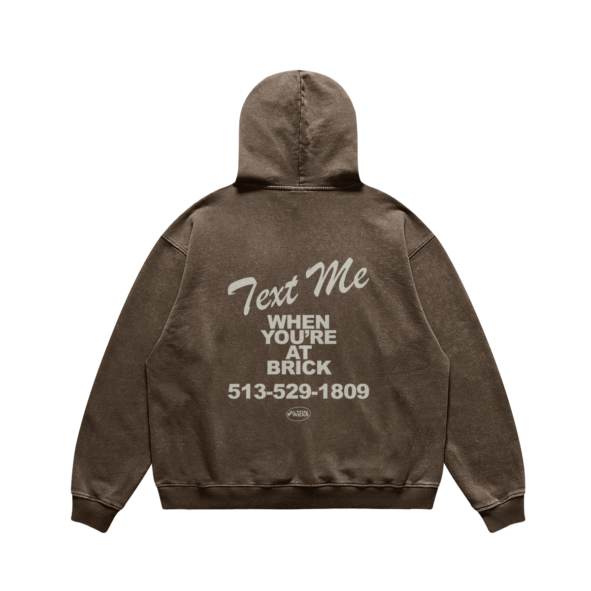 Text Me at Brick Brown Hoodie