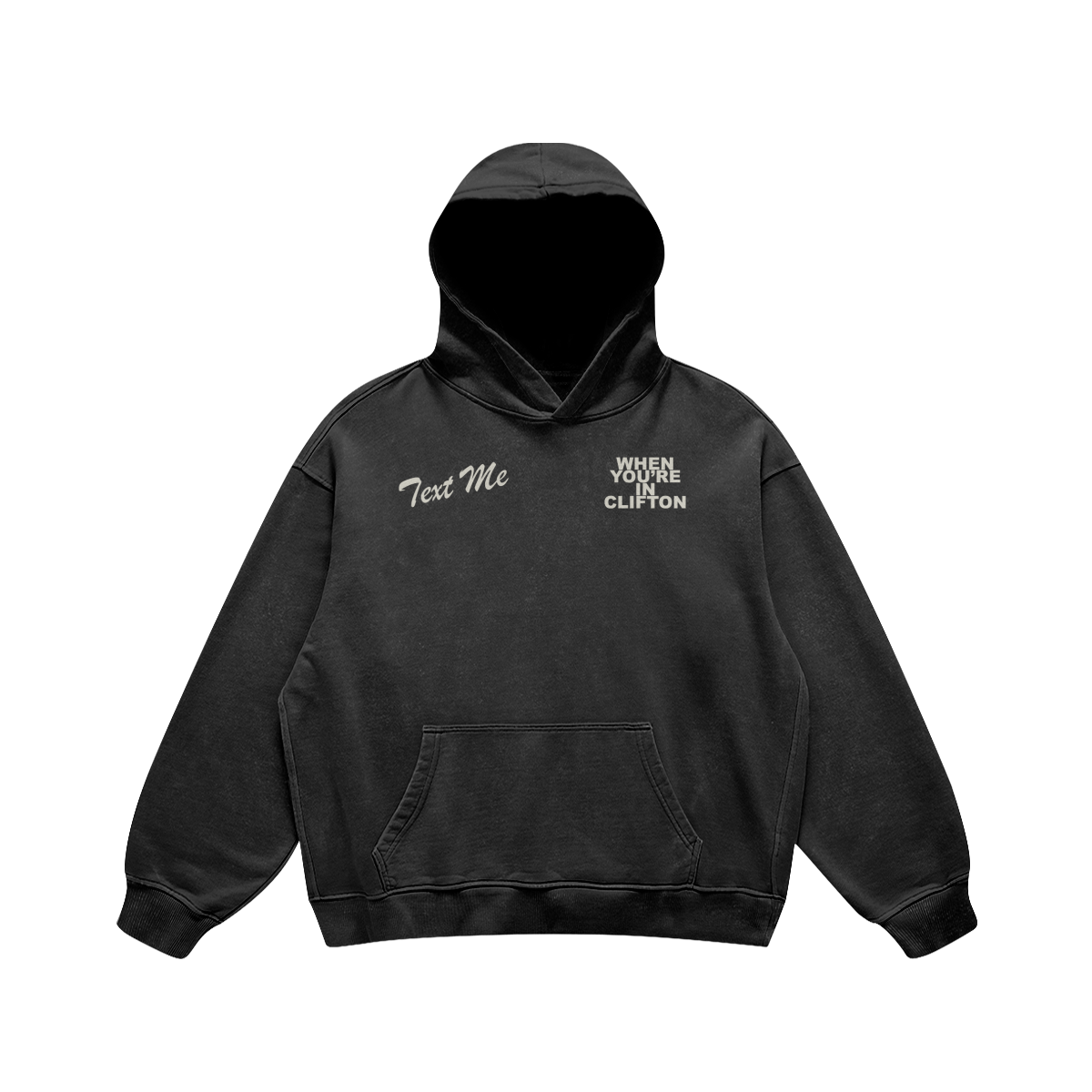 Text Me in Clifton Black Hoodie