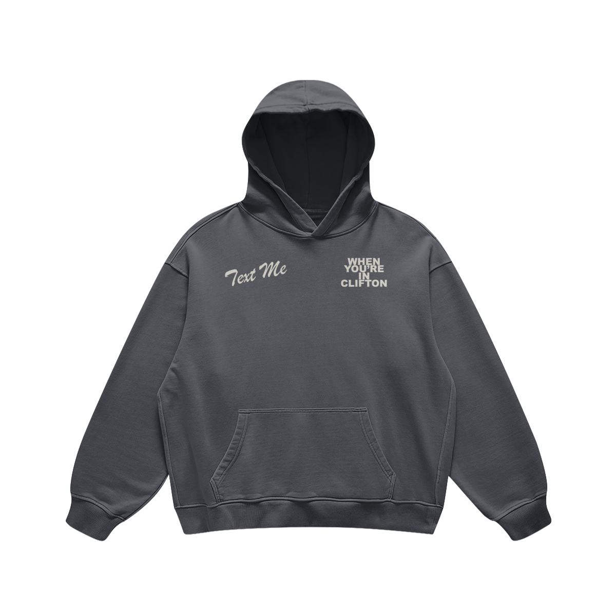 Text Me in Clifton Carbon Gray Hoodie